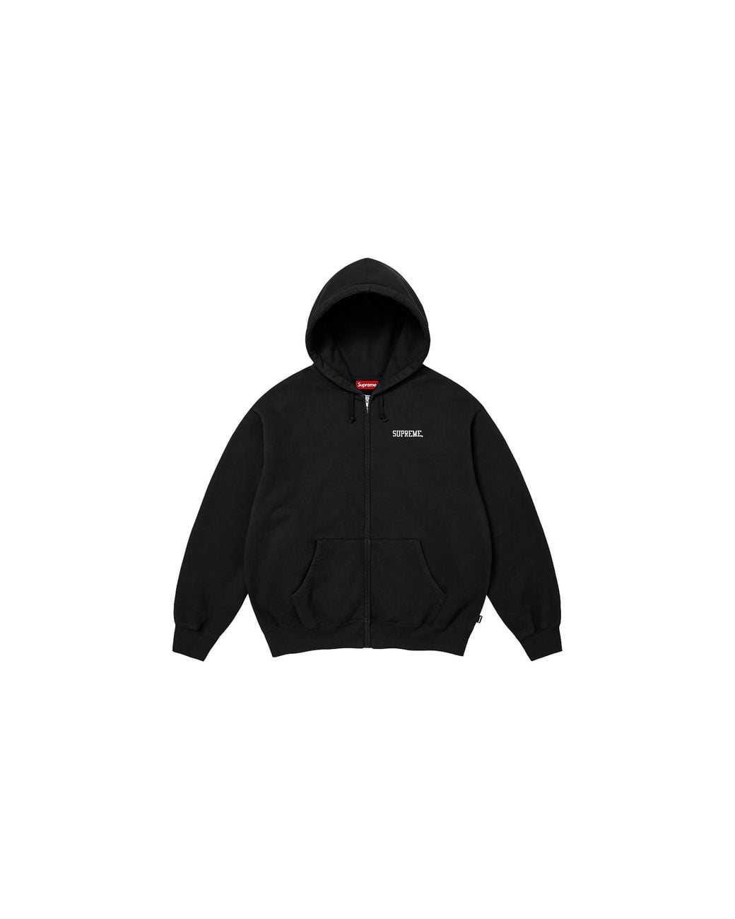 Supreme Black Blessed Applique Zip Up Hooded Sweatshirt "Fw26