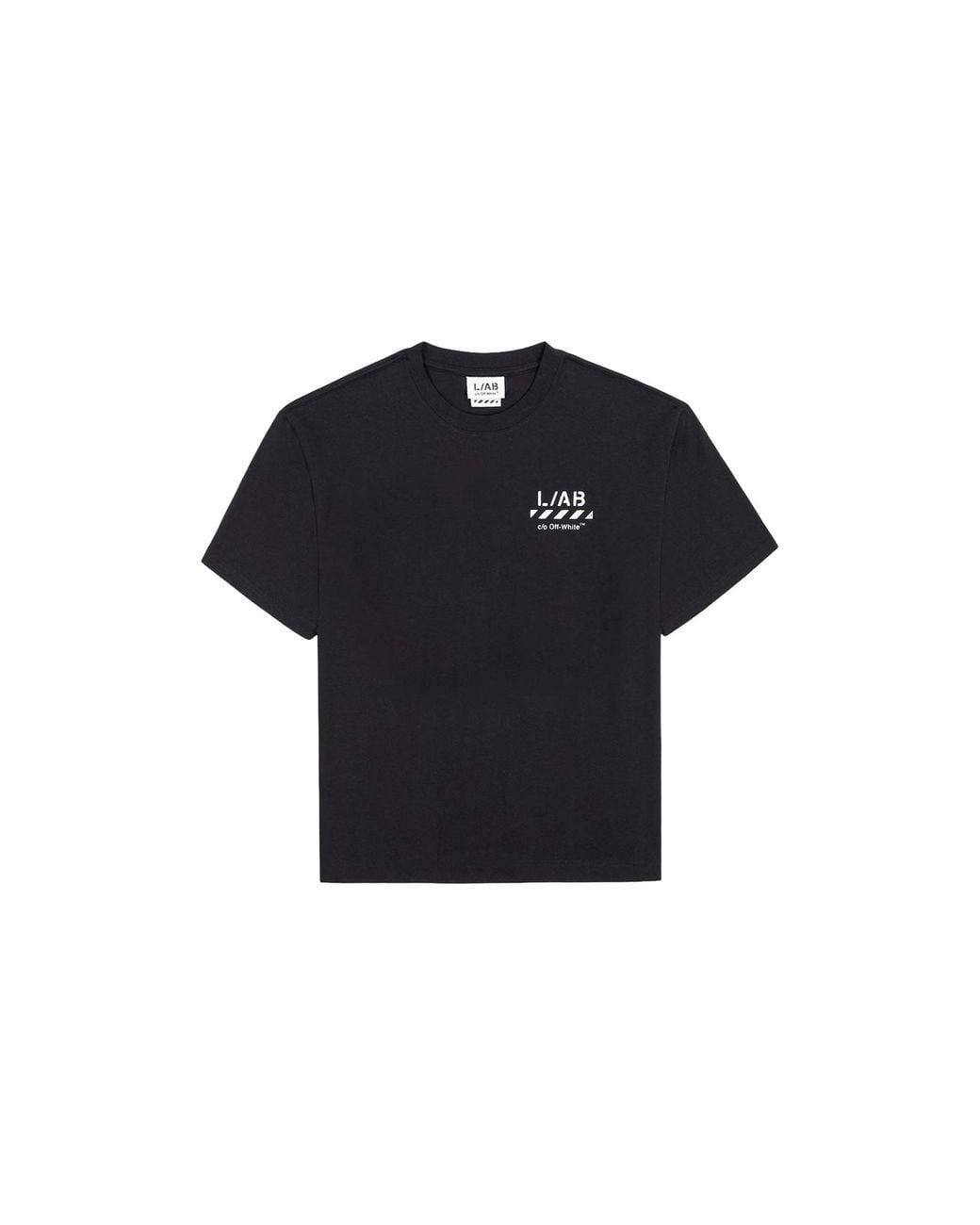 LAB C.O. OFF WHITE Black Diag Ss T-Shirt Labf26T054-Blk" for men