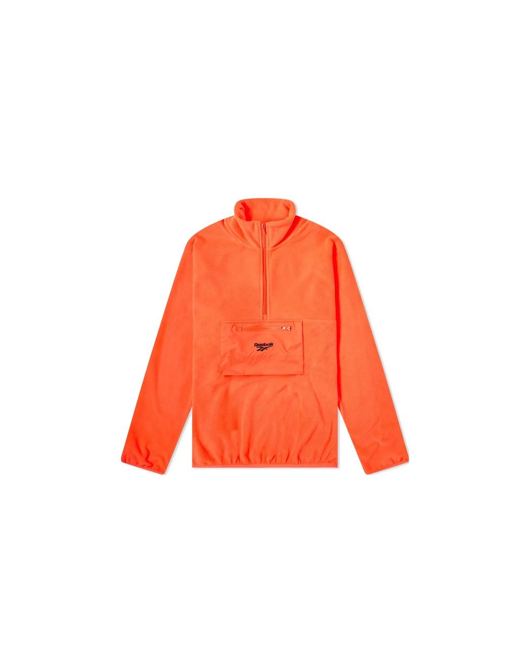 Reebok Orange Half-Zip Polar Fleece Sweatshirt "Solar" Fs7360" for men