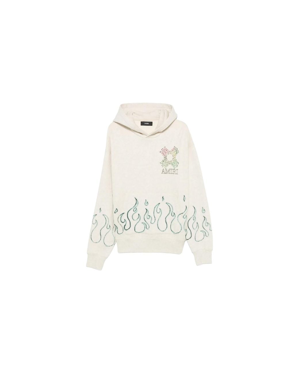 Amiri Black Ma Quad Flames Oversized Hoodie "Ivory" Amtojr1149 127" for men