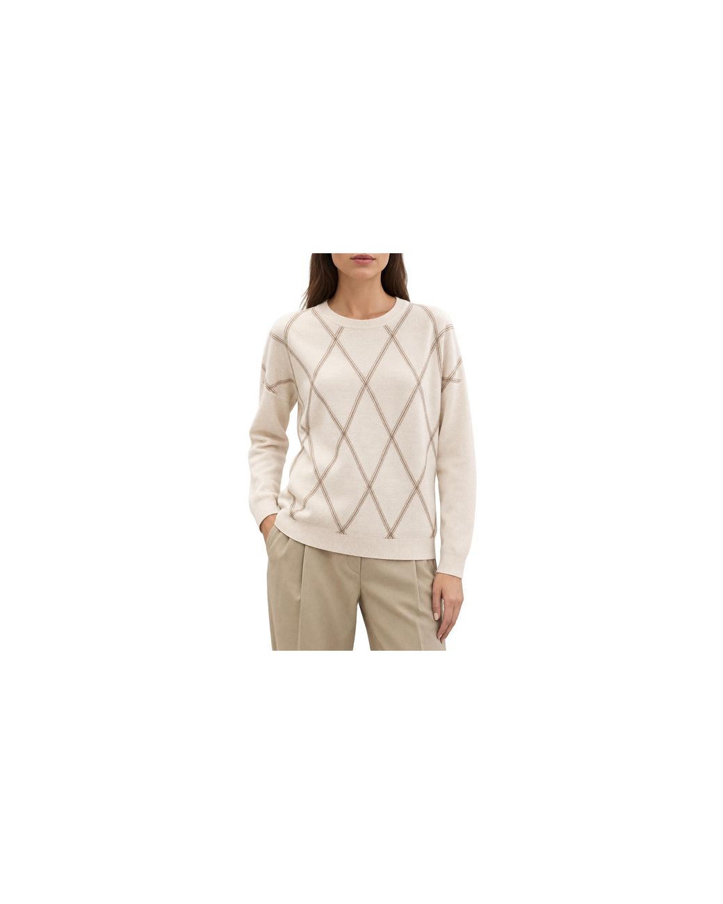 Brunello Cucinelli Black Wool Silk Cashmere Diamond Sweater "Marble" Brun2527"