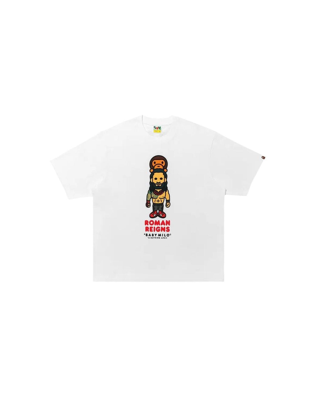A Bathing Ape Black Wwe Roman Reigns Baby Milo Relaxed Fit T-Shirt Bpte0004We Wht" for men