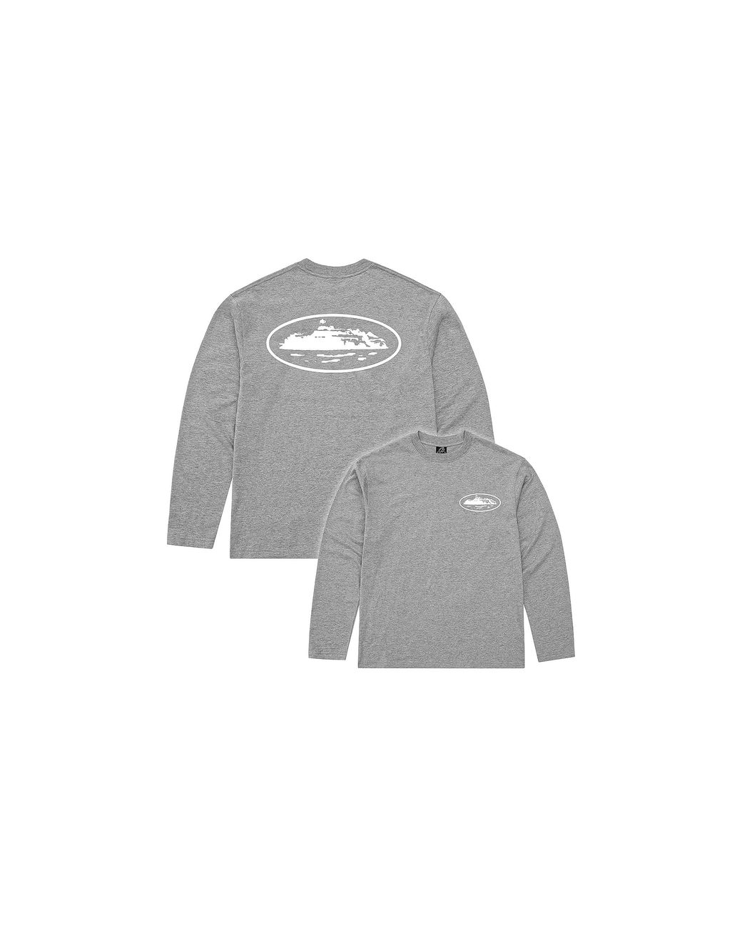 corteiz Black Og Island Long Sleeve T-Shirt "Heather" Co28"