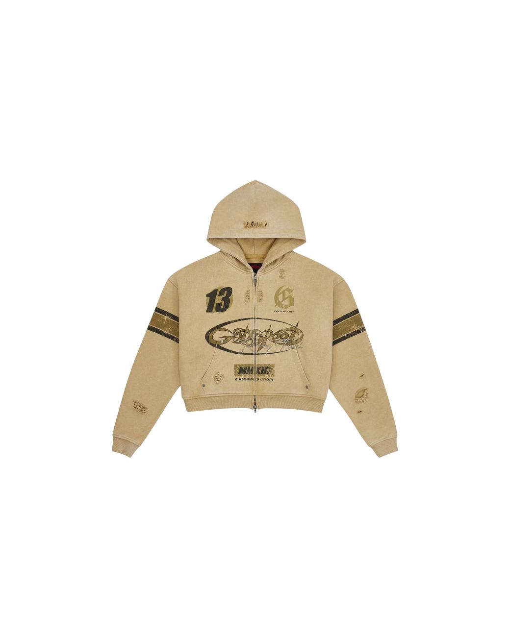 GODSPEED NEW YORK Black Speedway Zip Hoodie "Sand" Gs061" for men