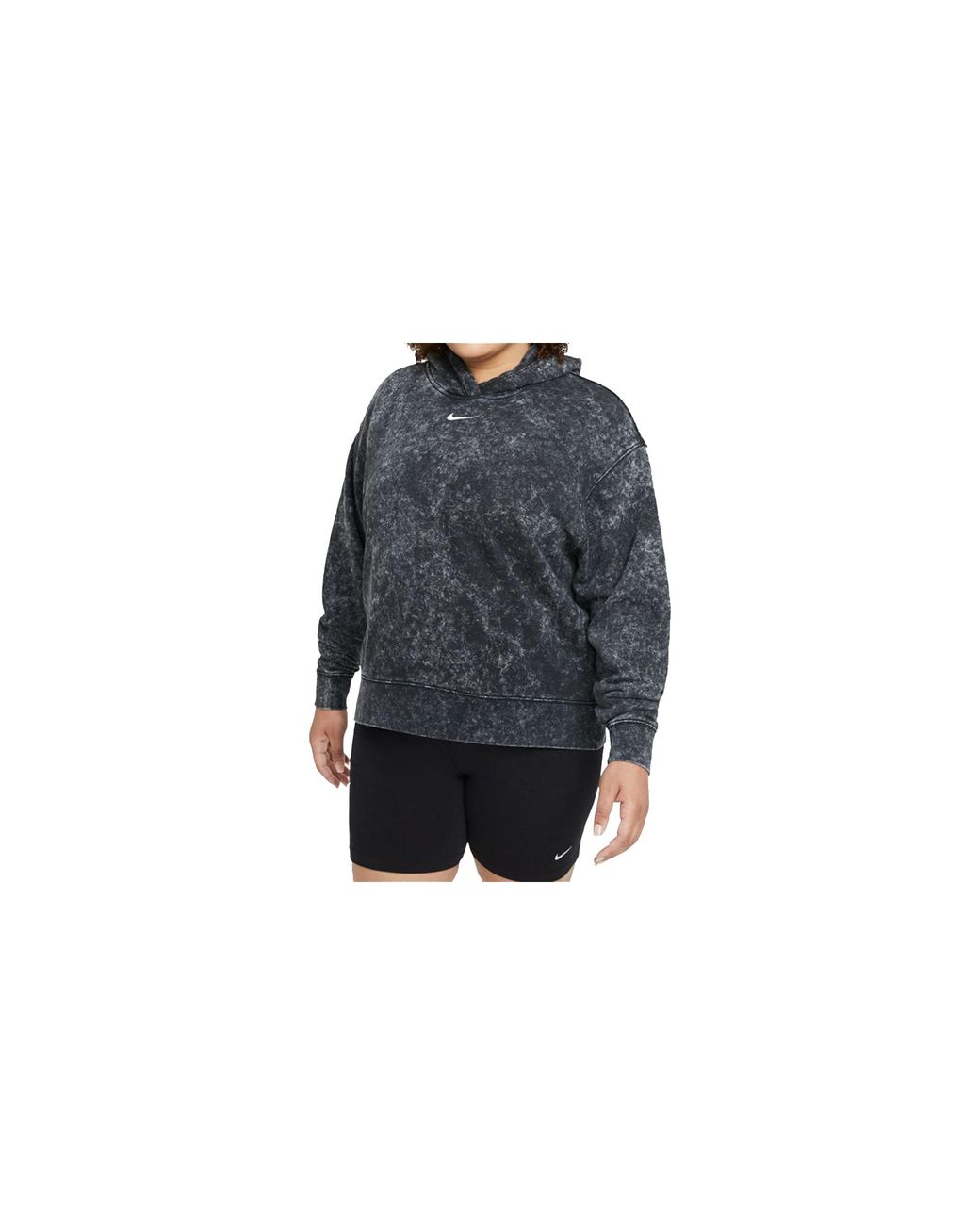 Nike Black Washed Fleece Hoodie Dd5640 010"