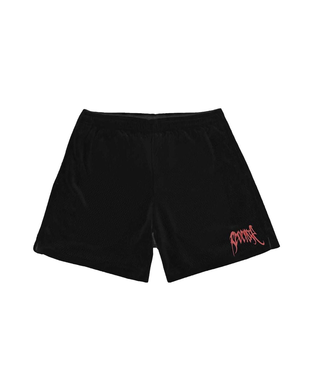 REVENGE Black Embroidered Logo Mesh Short Rev0035" for men