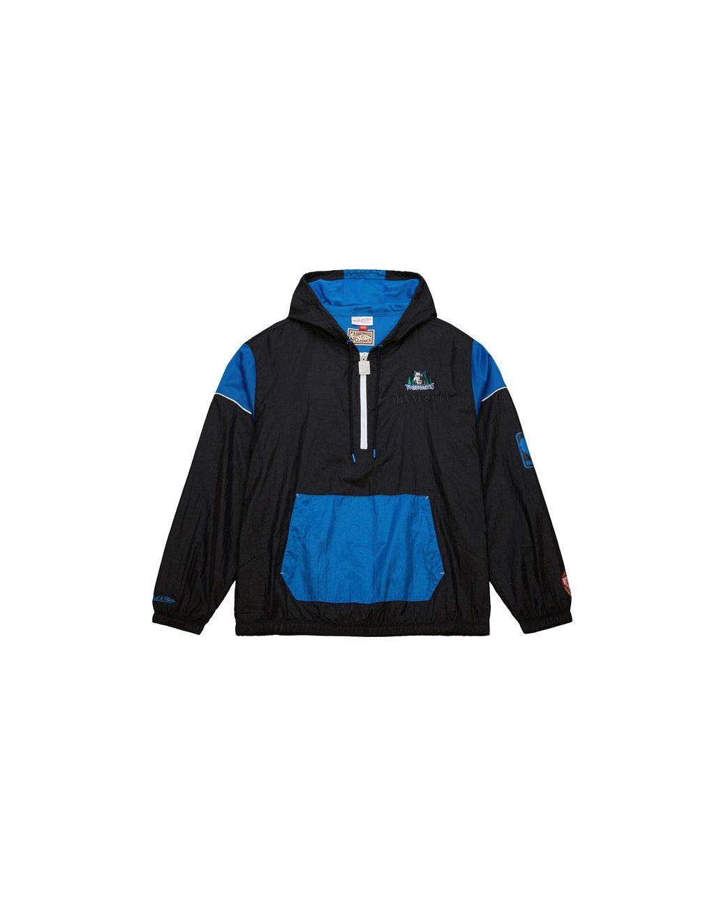Mitchell & Ness Blue Team Og 3.0 Anorak Vintage Logo "Nba Timberwolves" Jk8084 Mtiblck" for men