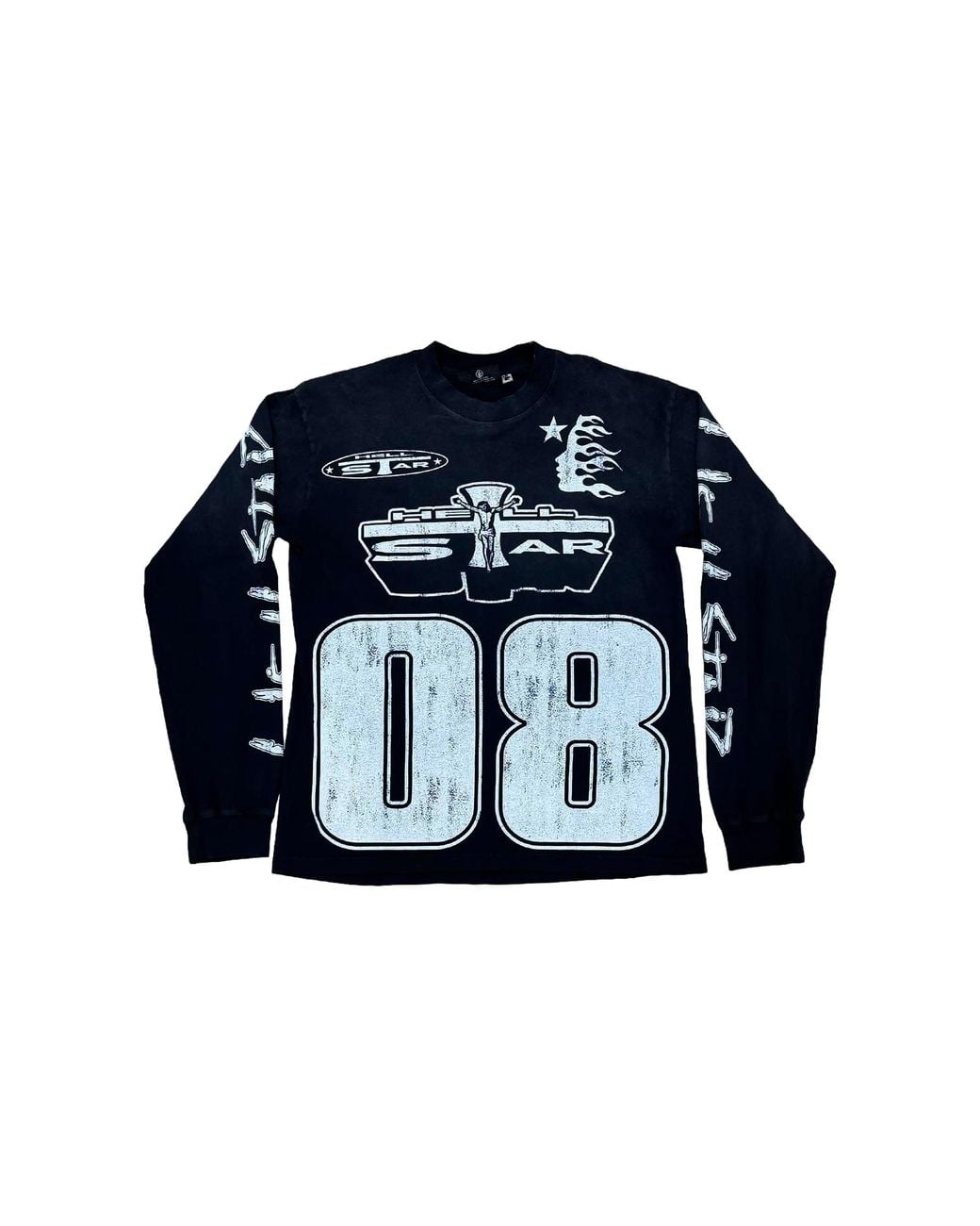 HELLSTAR Black 08 Long Sleeve T-Shirt Hsr435" for men