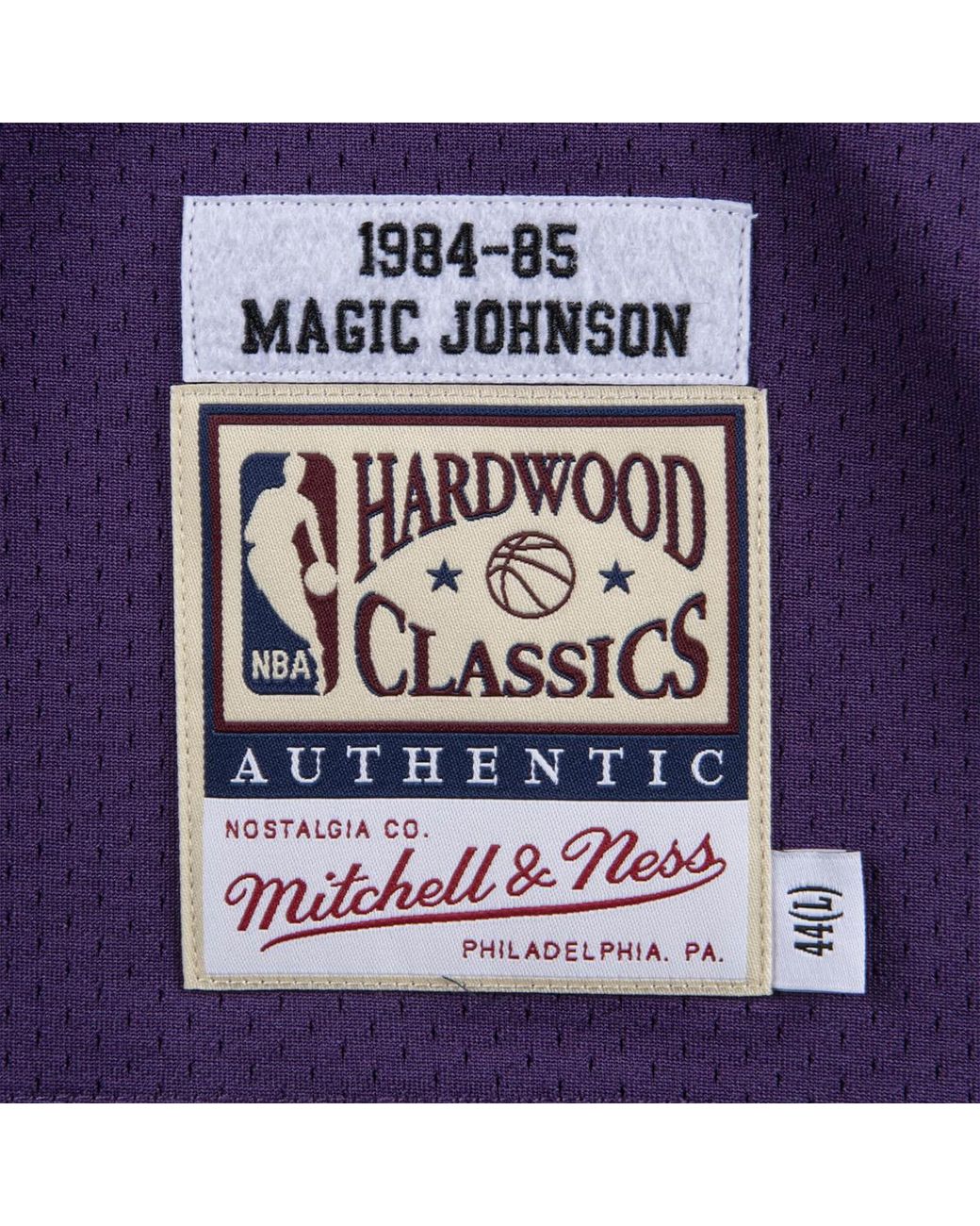 Mitchell & Ness Black Authentic Road Jersey "Nba La Lakers 84 Magic Johnson" Ajy4Gs18089 Lalpurp84Ejh" for men