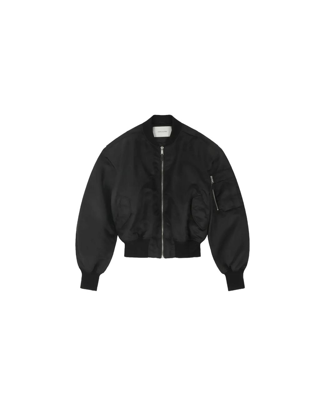Entire studios Black Cropped Broad Bomber "Oil" Esss26Ja01005 6398" for men