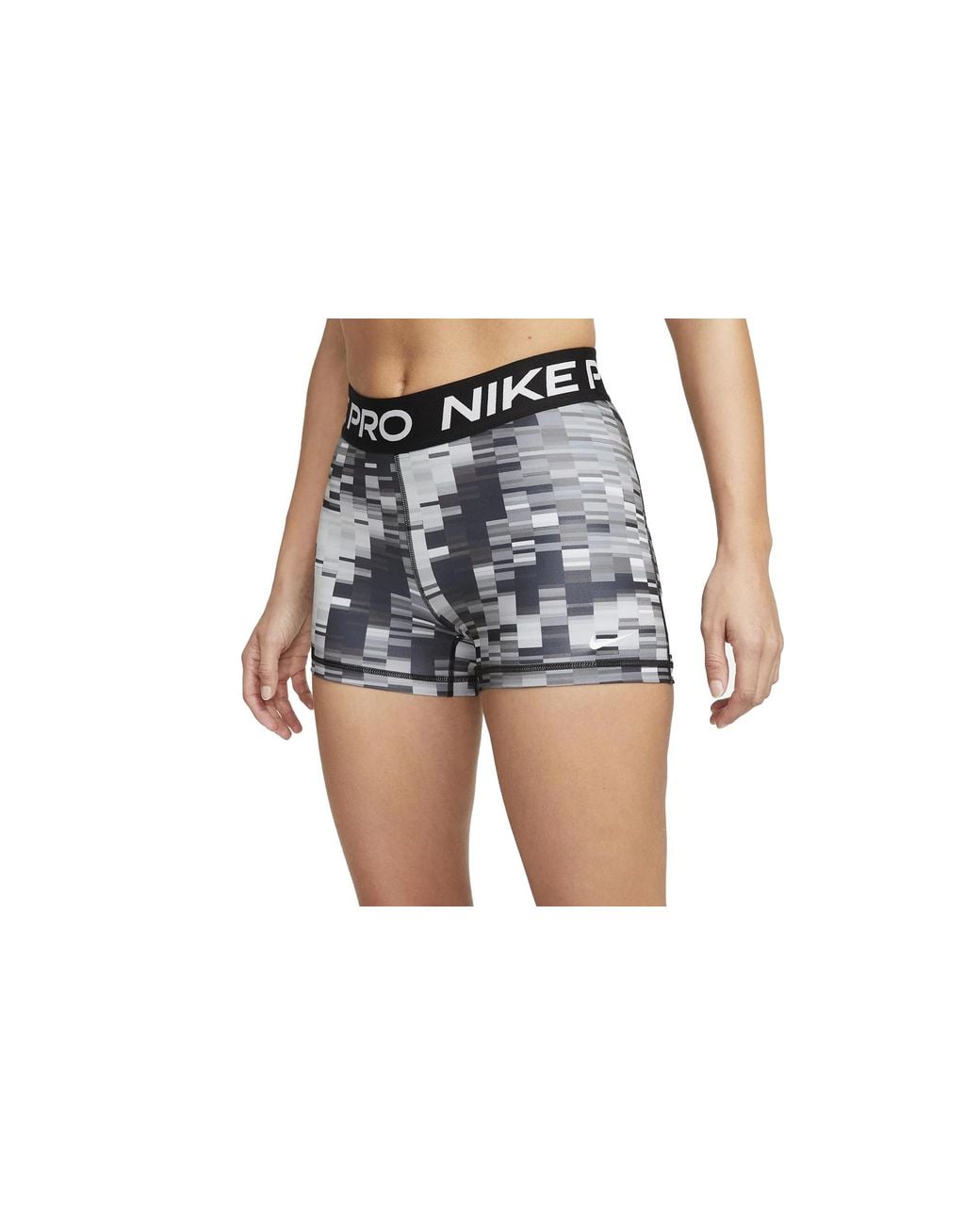 Nike Black Mid-Rise 3" Printed Training Shorts Dx0046 010"