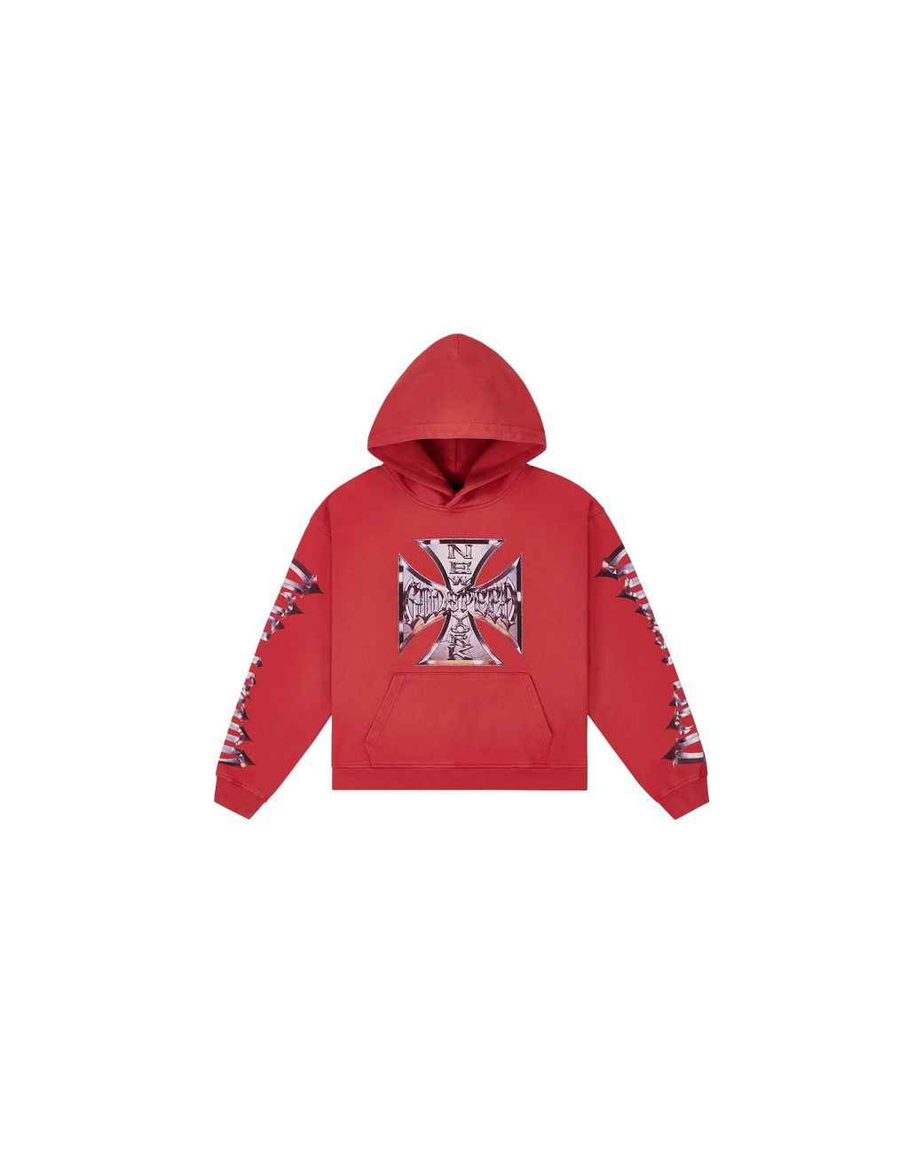 GODSPEED NEW YORK Red Chrome Motto Hoodie Wash" 9Gqzjvr0" for men