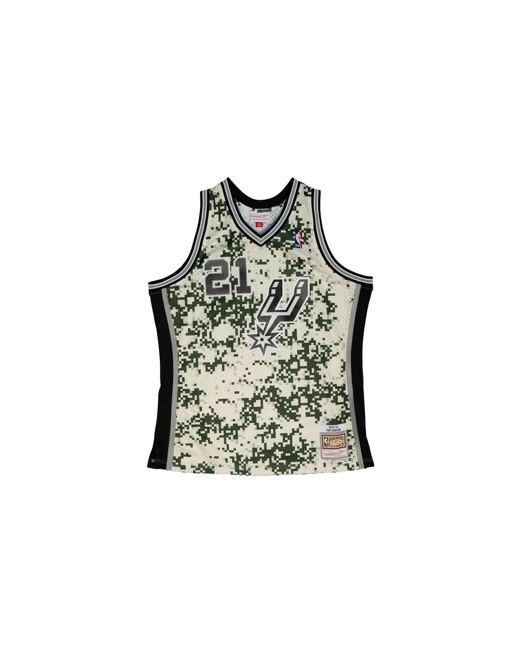 Mitchell & Ness Black Nba Alternate Jersey Spurs 2013 Tim Duncan "Camo" Smjy4453 Sas13Tducamo" for men