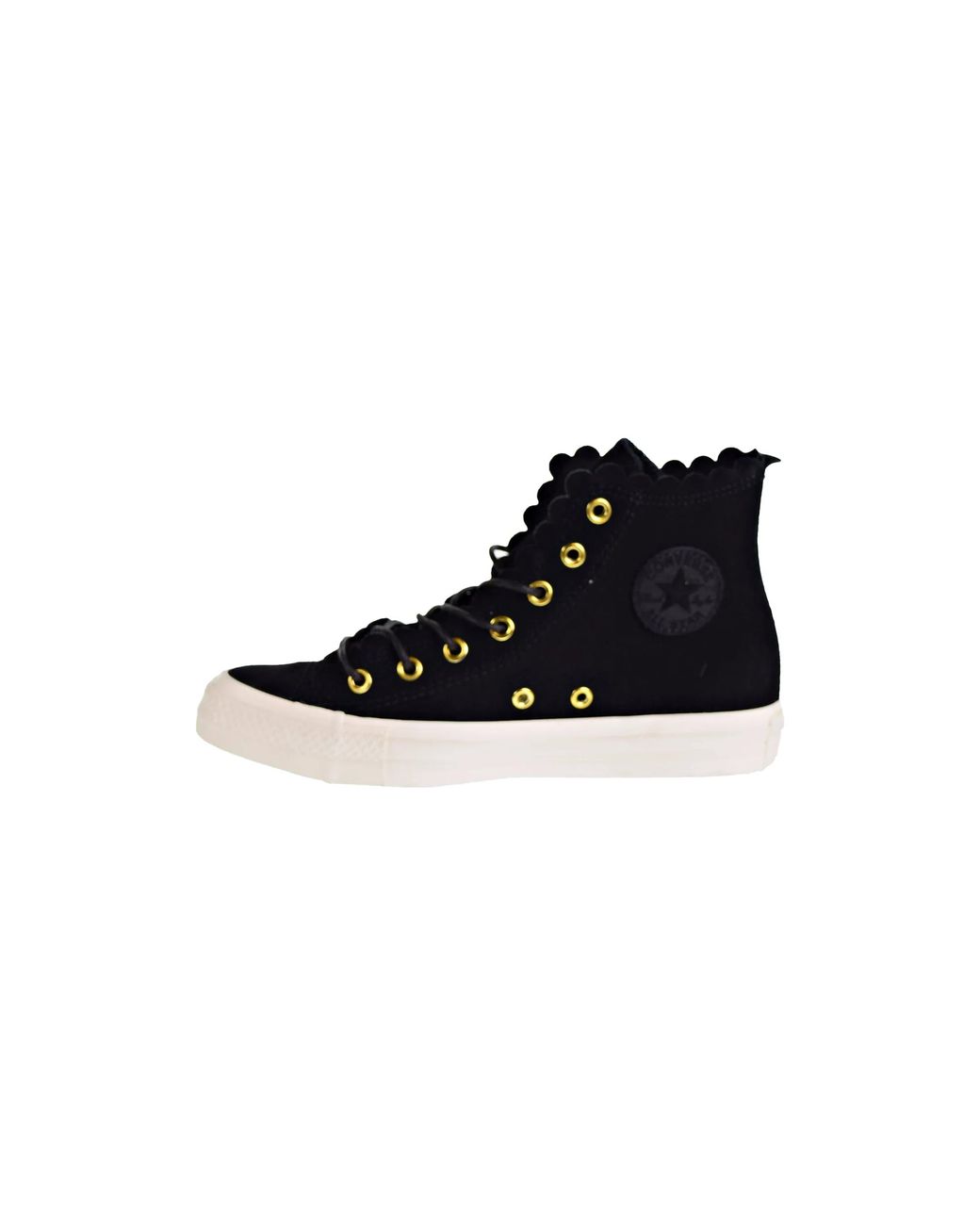 Converse Black Chuck Taylor All Star Hi Frilly Thrills 563422C"