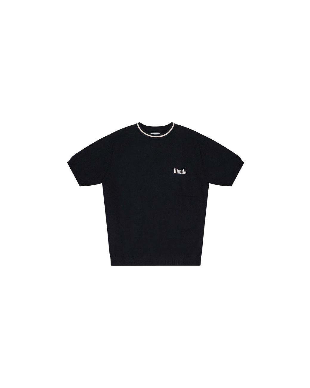 Rhude Black Logo Knit T-Shirt Rhss24Tt11837130 Bli" for men