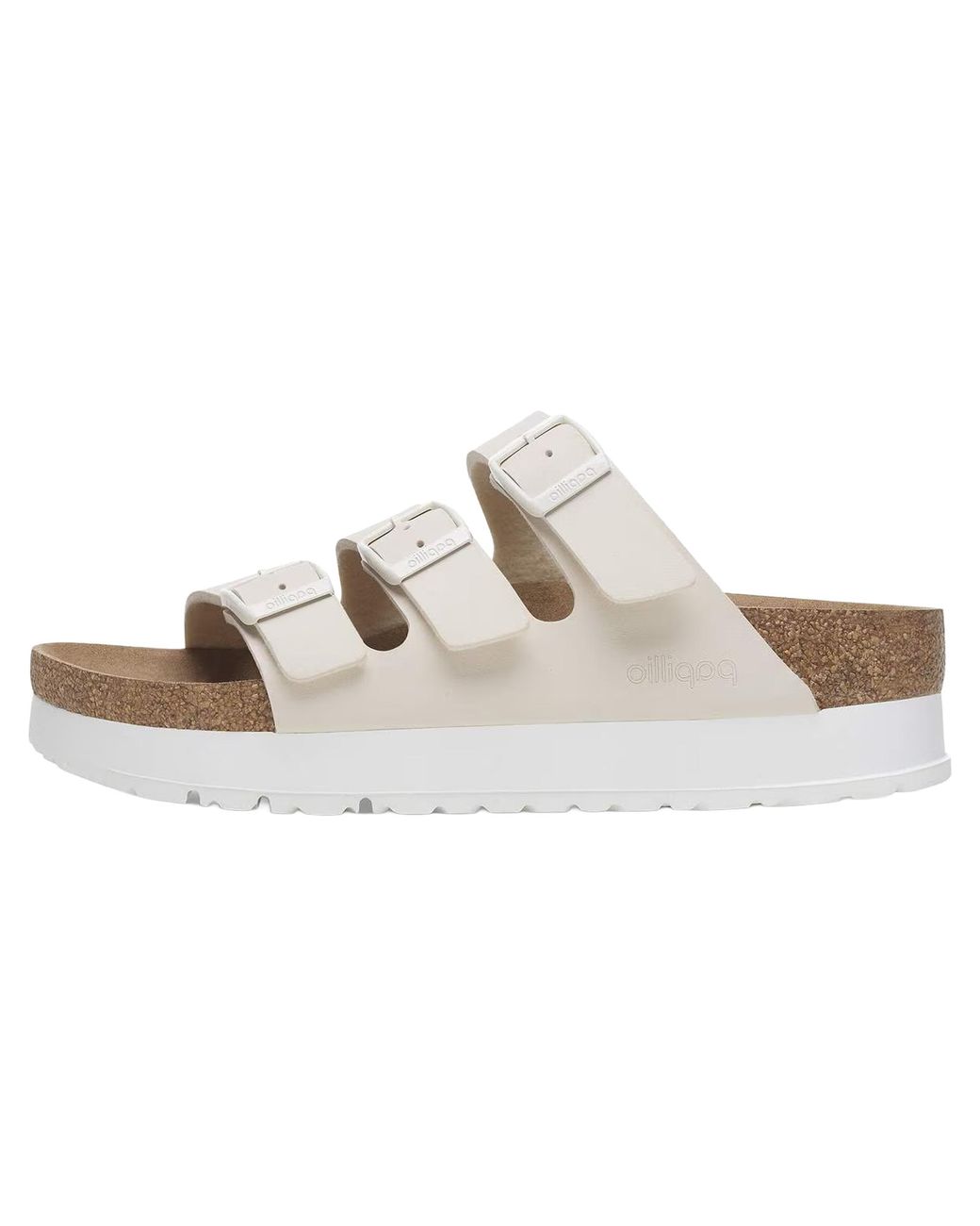 Birkenstock Black Florida Vegan Flex Platform "Eggshell" 1029751" for men