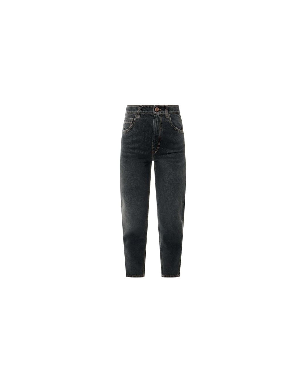 Brunello Cucinelli Black Denim Tapered Trousers Stone Denim" Brun1285"