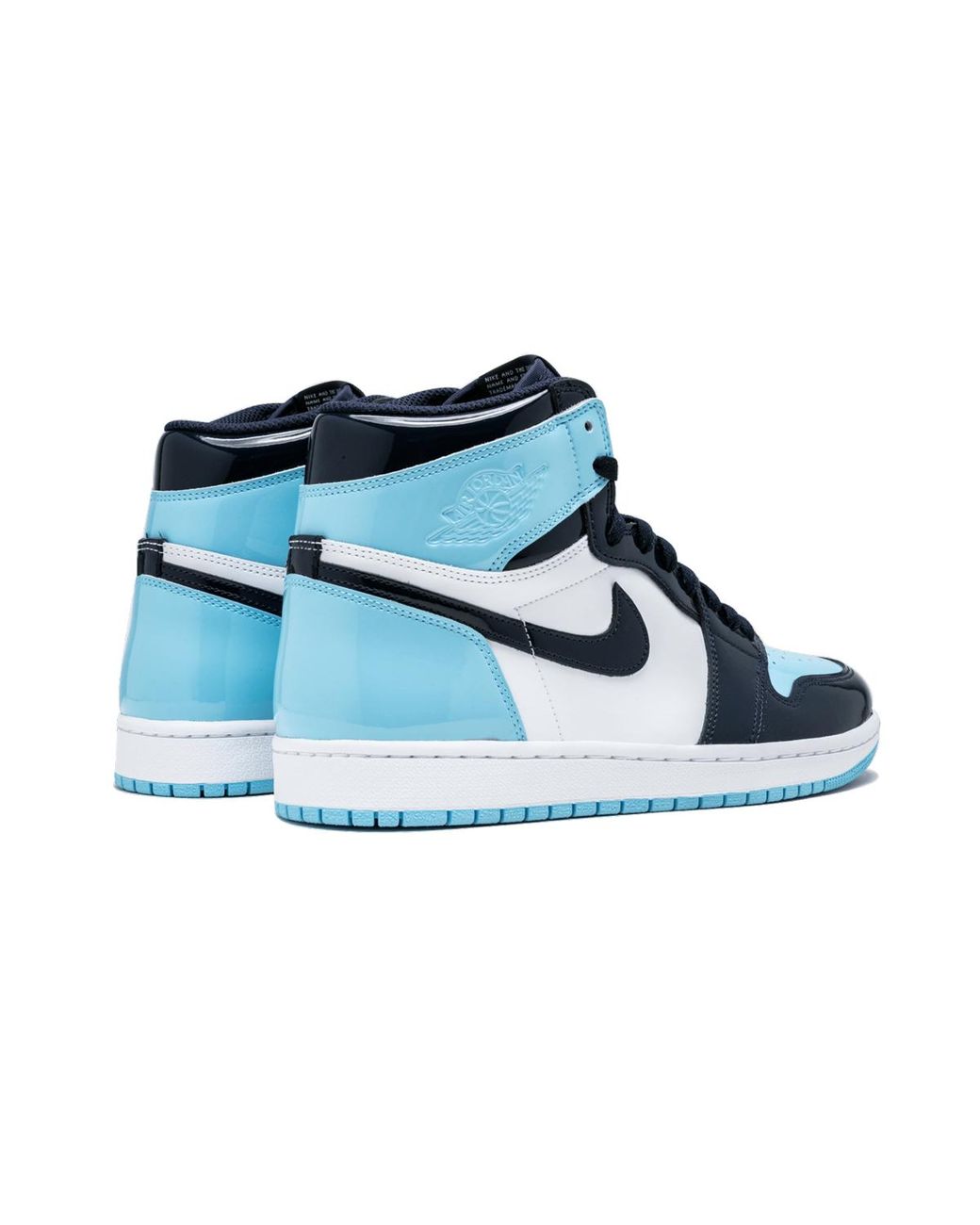 Nike Blue Air 1 High Og "Unc Patent Leather" Sneakers