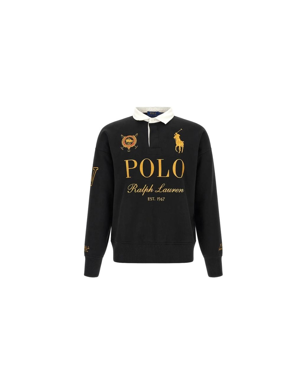 Polo Ralph Lauren Black Big Pony Relaxed Fit Ls Rugby 710B28609001" for men