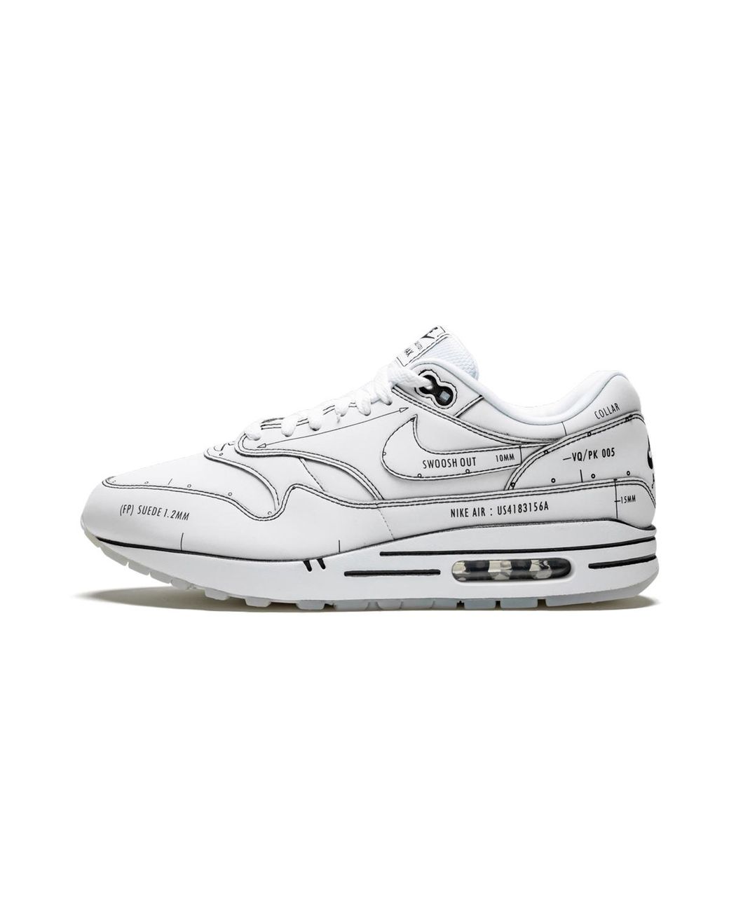 Nike Black Air Max 1 "Sketch Schematic" Cj4286 100" for men