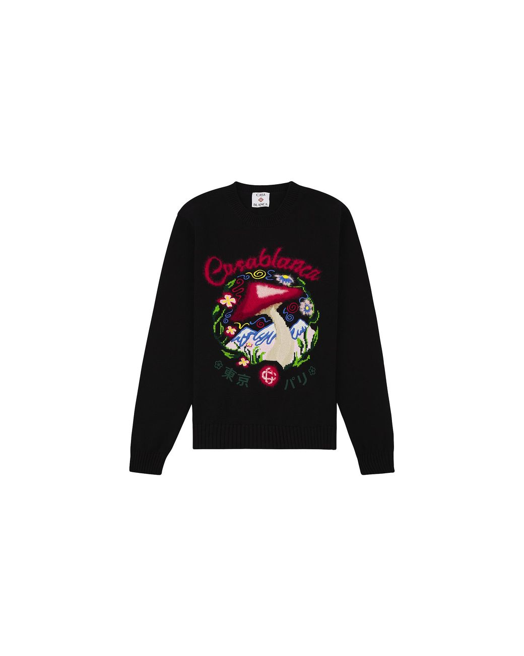 Casablanca Black Mushroom Emblem Sweater Mpf25 Kw 1118 01" for men