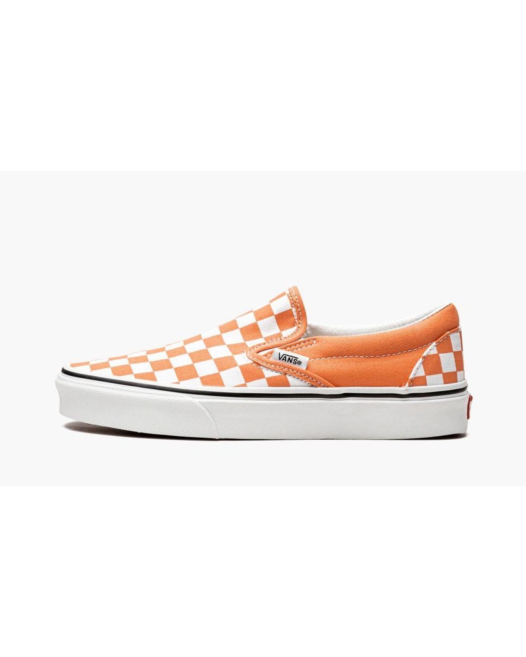 orange and checkered vans