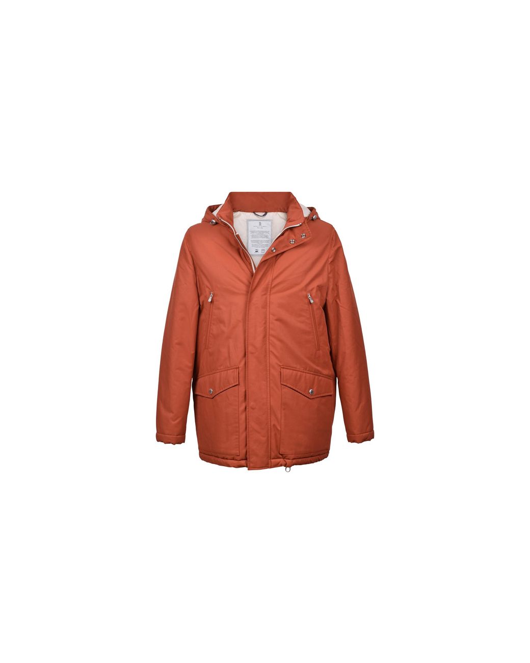 Brunello Cucinelli Red Cotton Blend Puffer Jacket "Rust" Brun2383" for men