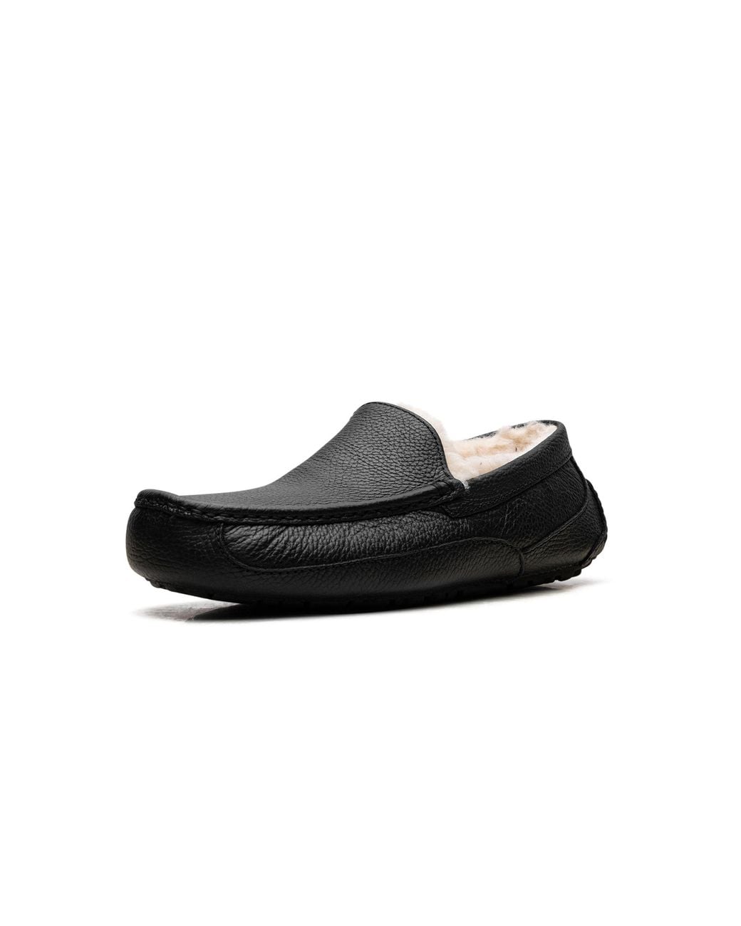 Ugg Black Ascot Leather Slipper 5379B Blk" for men