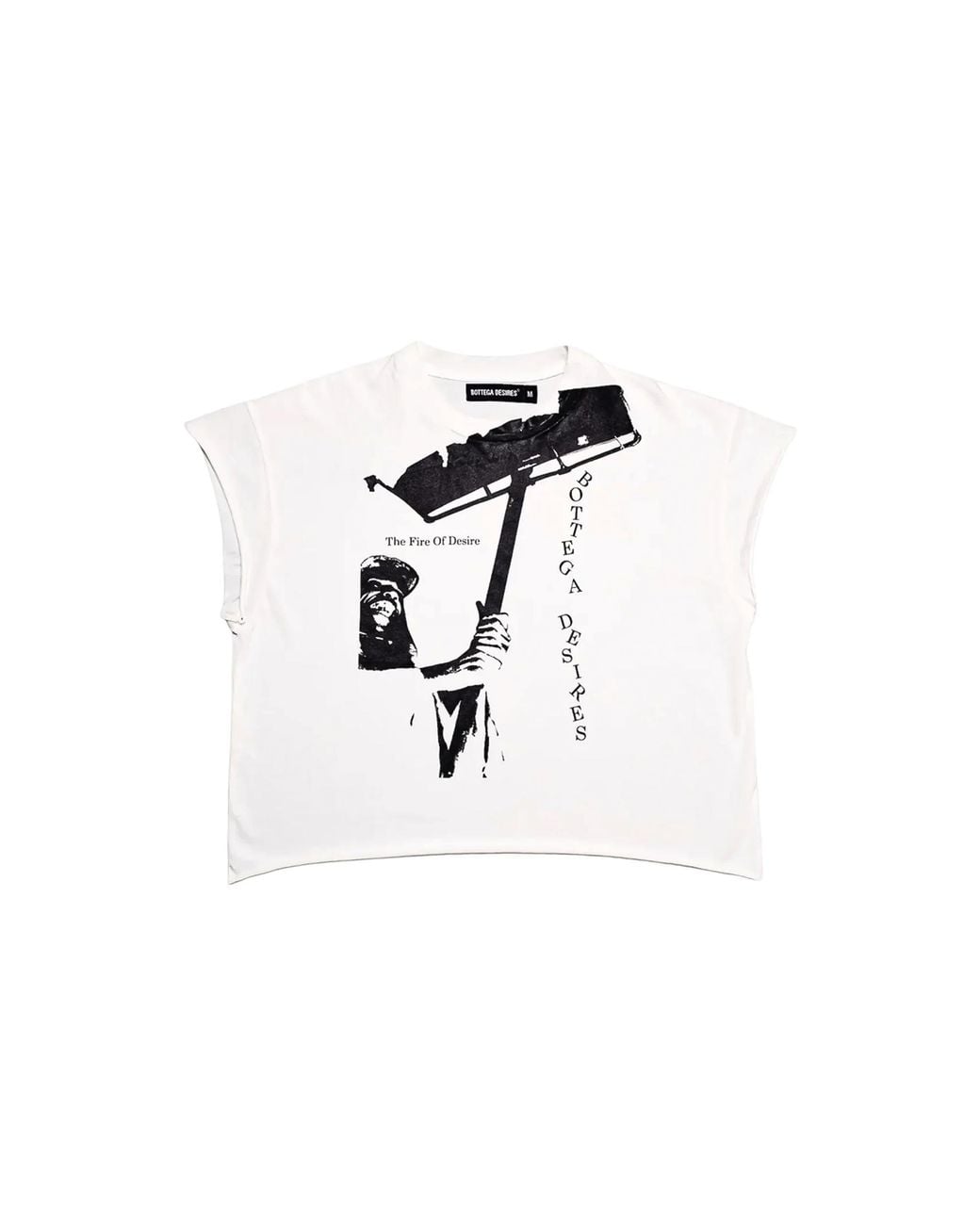 Bottega Desires Black Fire Of Desires Cutoff T-Shirt Bd056" for men