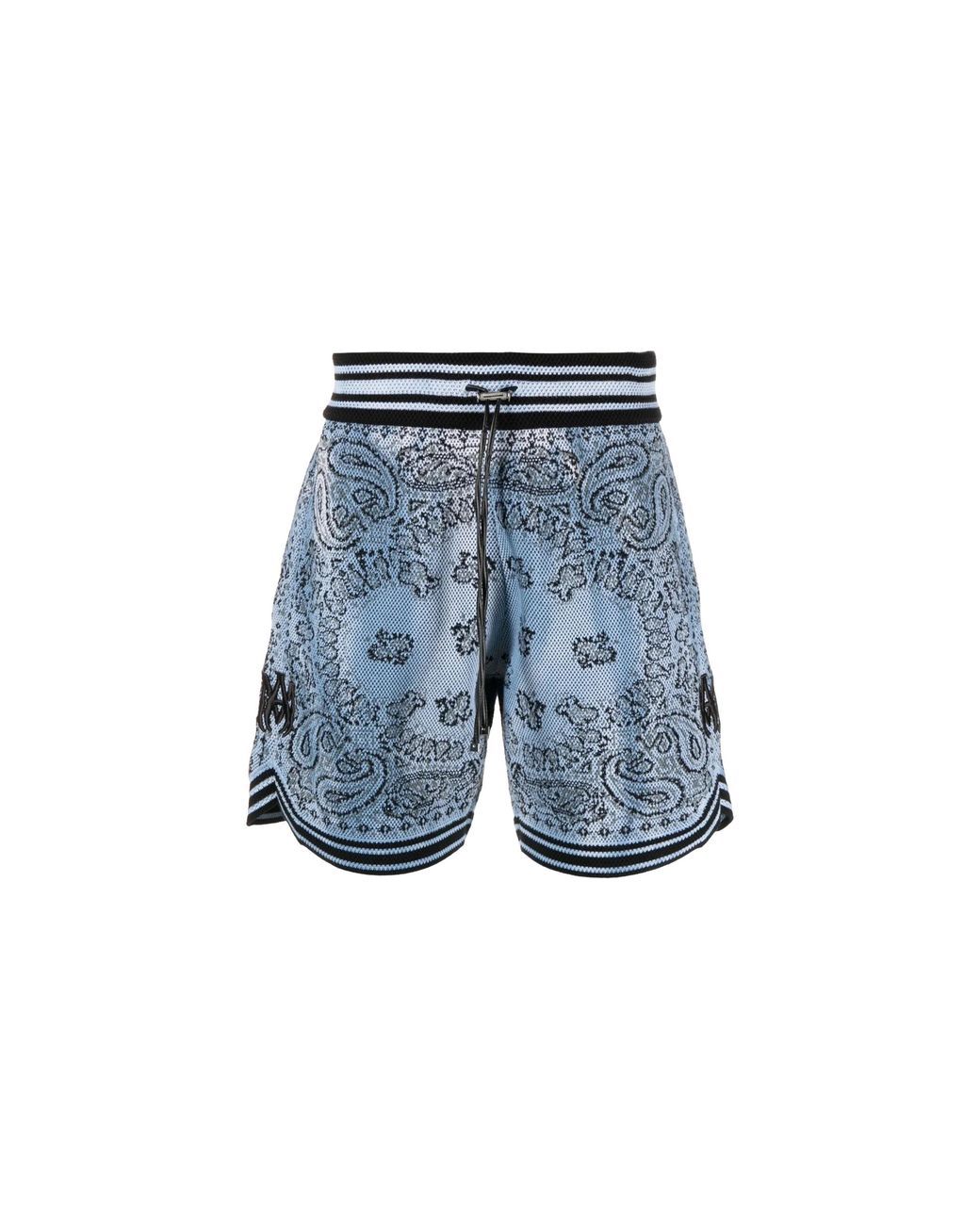 Amiri Blue Bandana Basketball Shorts Ss23Mkb004 420" for men
