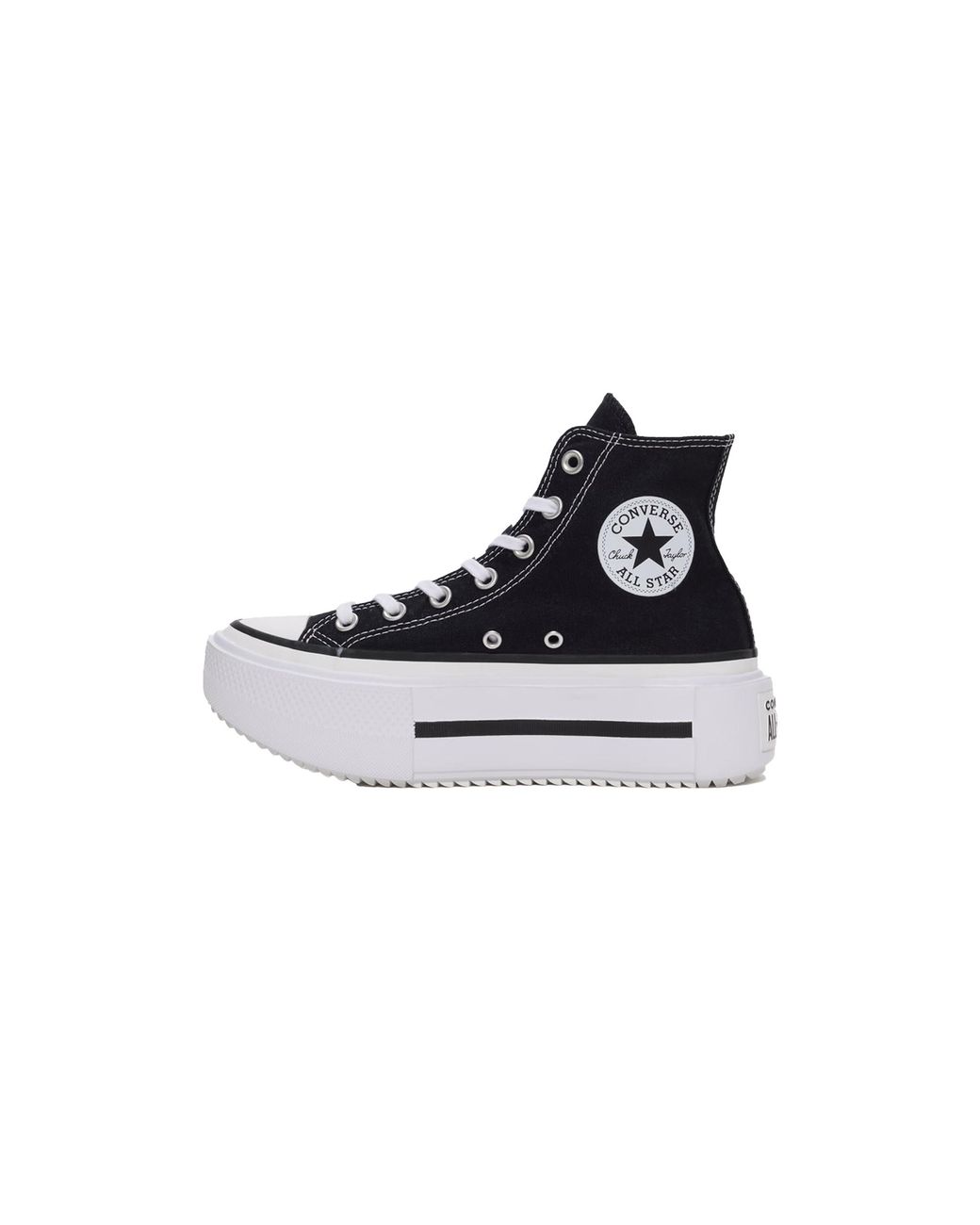 Converse Black All Star Platform Double Stack Hi A12975C"