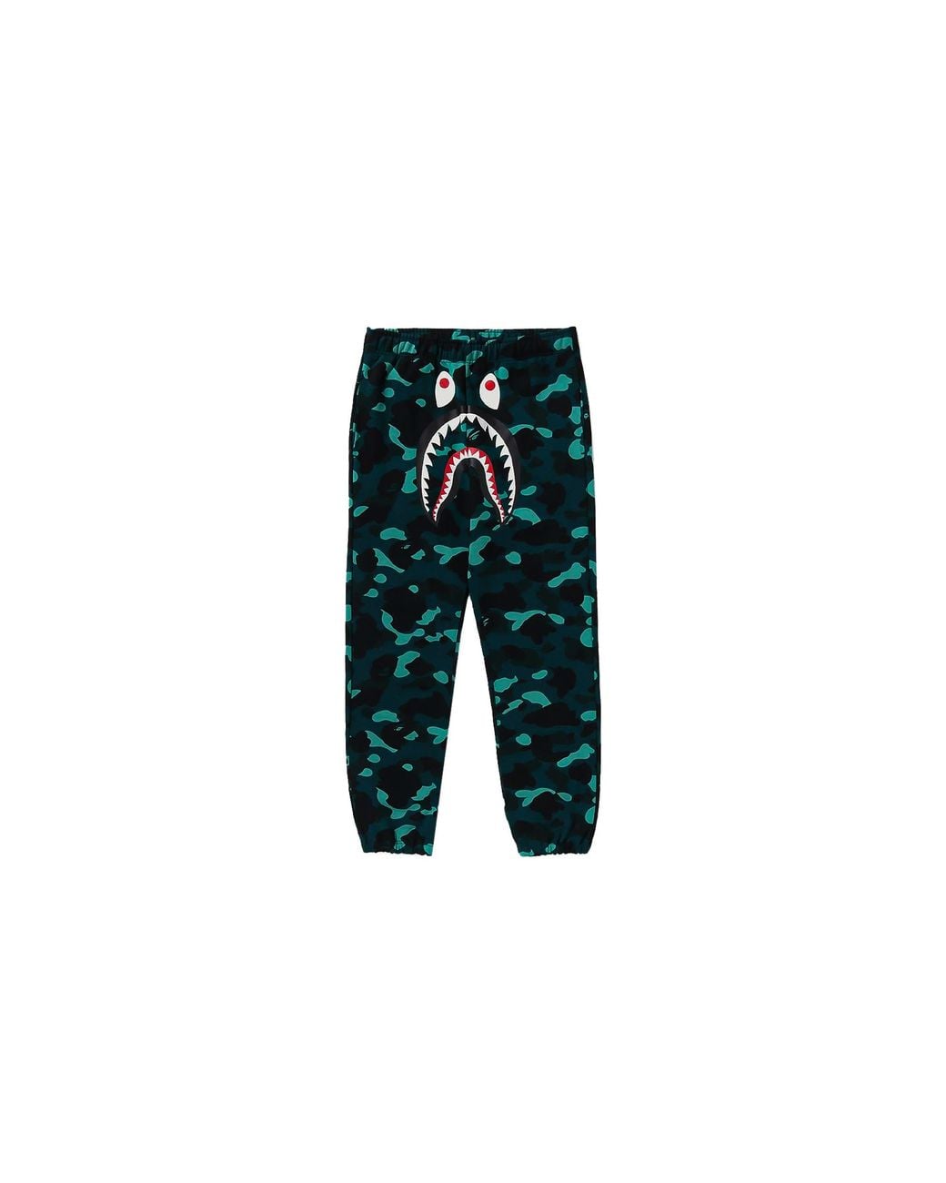 A Bathing Ape Black Color Camo Shark Sweat Pant Camo" 001Ptm301009M-Grn" for men