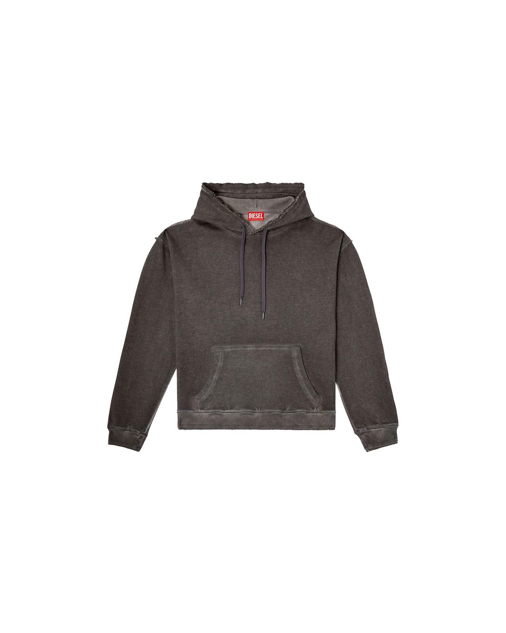 DIESEL Black Treated Cotton Fleece Hoodie A211940Dccd9Cba" for men