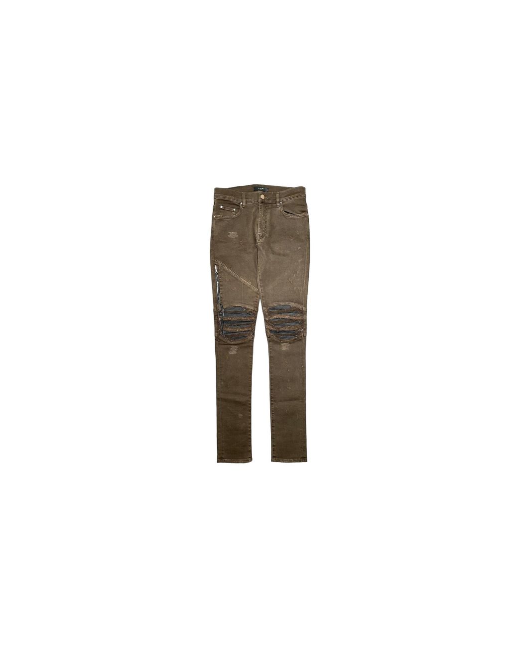 Amiri Black Mx2 Leather Patchwork Jeans Amx229" for men