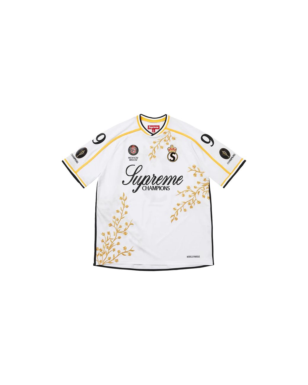 Supreme Black Floral Soccer Jersey "Fw25