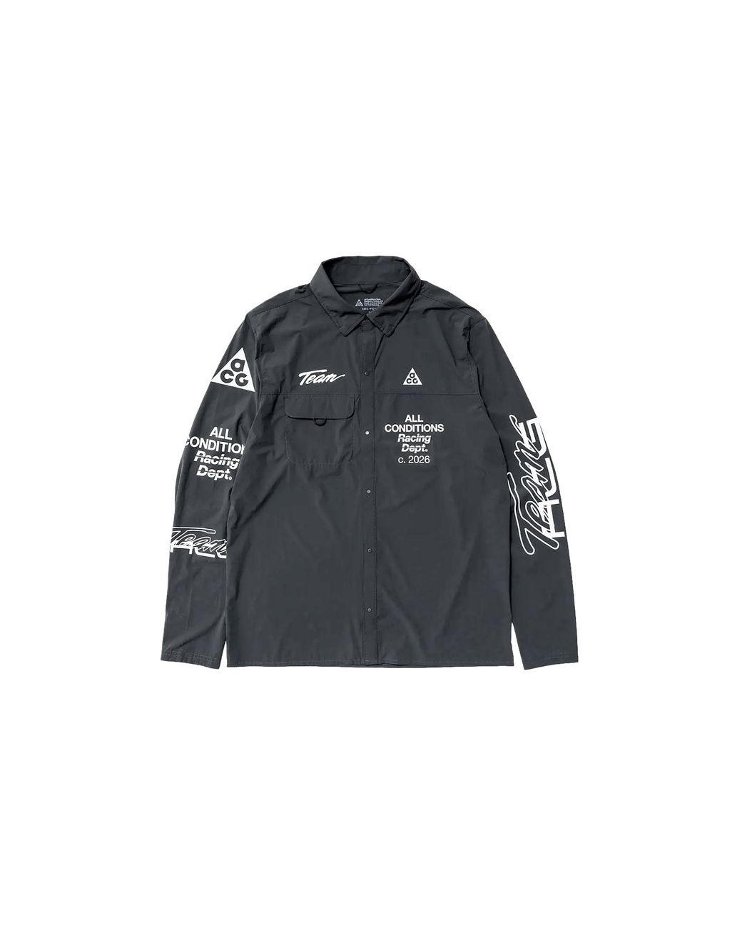 Nike Black Acg Uv-Resistant Button-Up Long-Sleeve Graphic Top "Aireez" Iu8150 070" for men