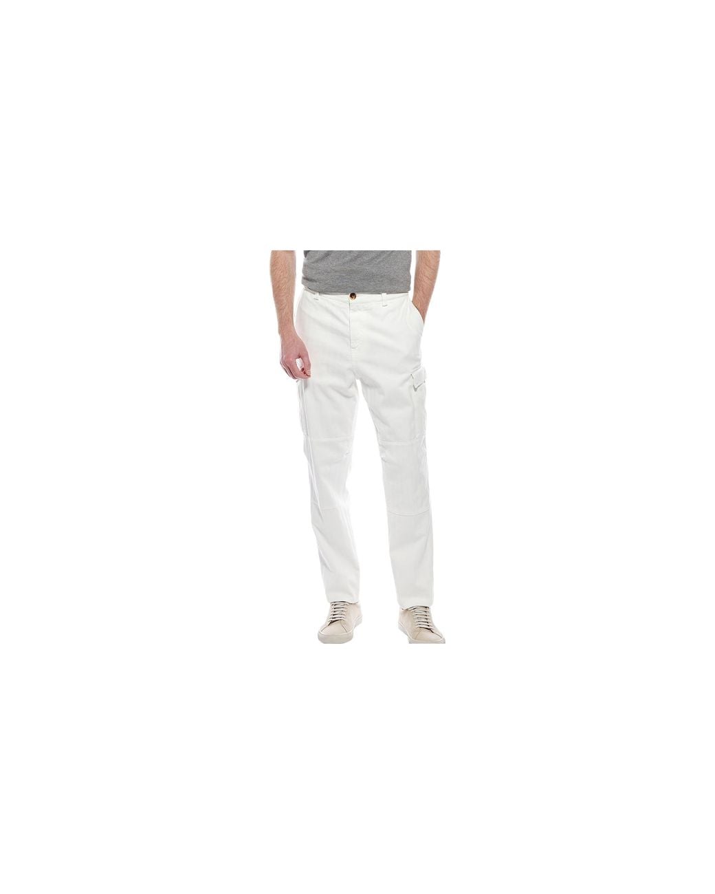 Brunello Cucinelli Black Cotton Cargo Pants "Snow" Brun2715" for men