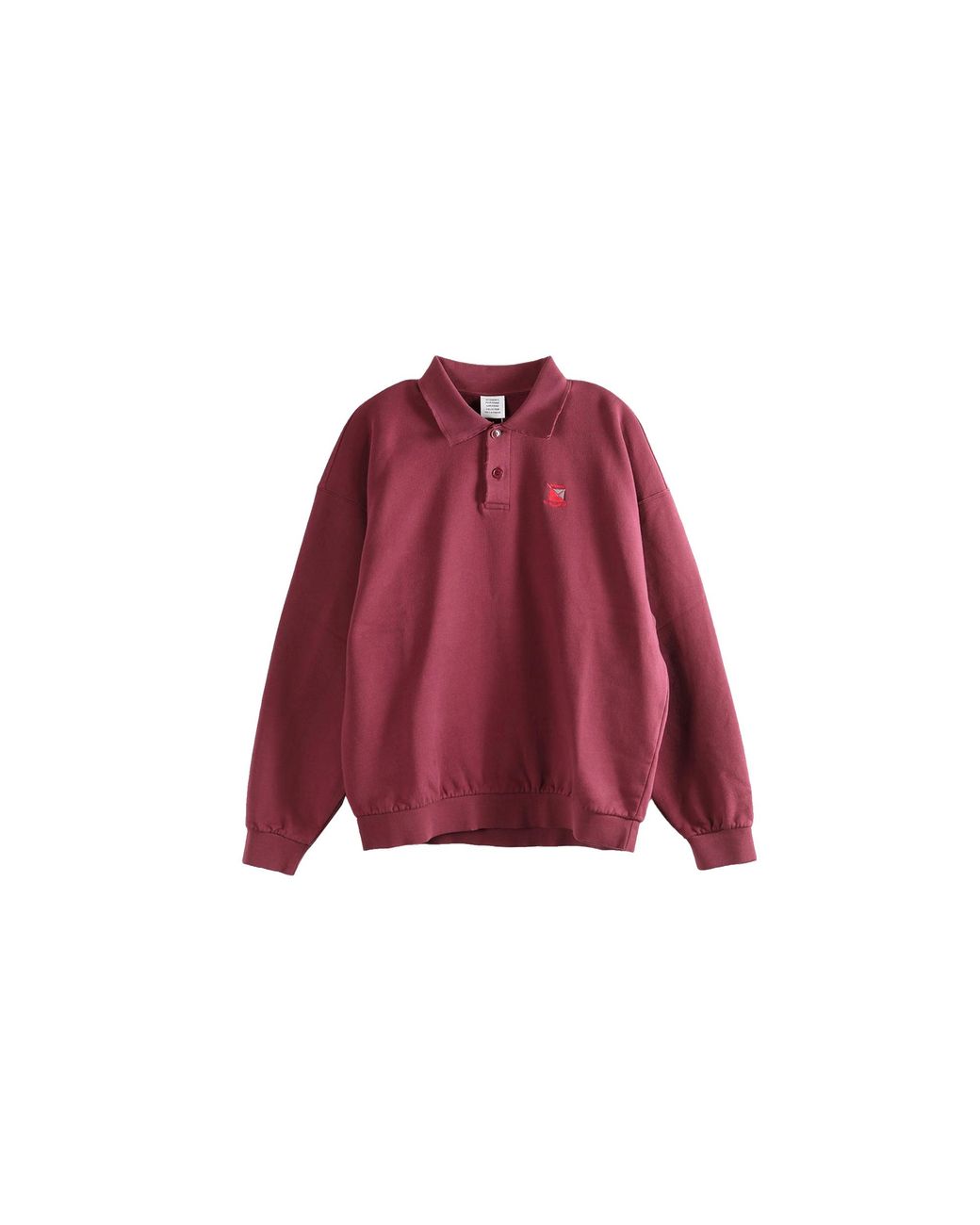 Vetements Red Distressed Polo Logo Sweatshirt "Bordeux" Me76Cw200O Bord" for men