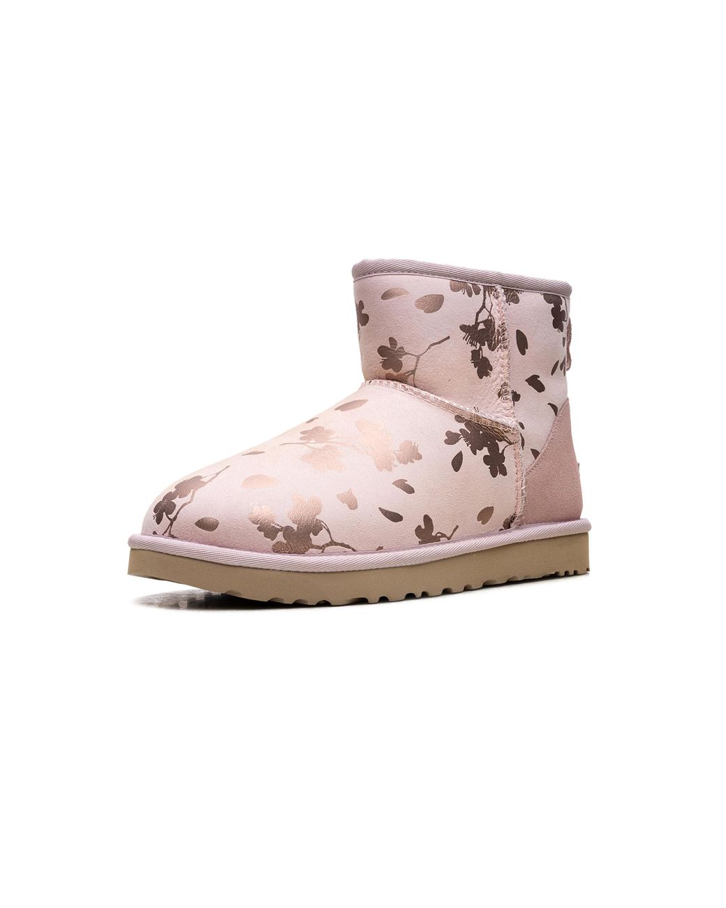 Ugg Black Classic Mini "Floral Foil Fleece Lined" 1118163 Slpn"