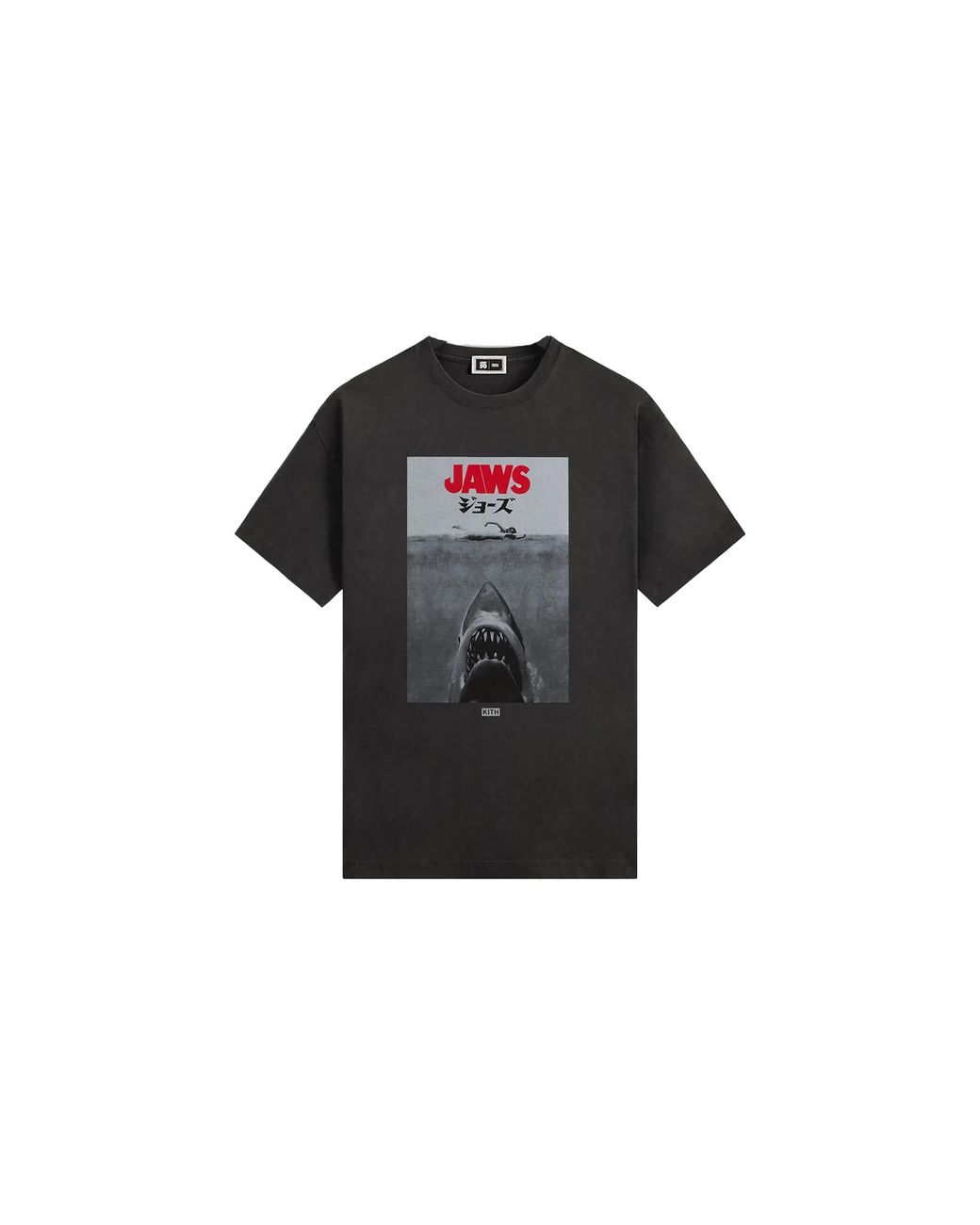 Kith Black Jaws Japanese Poster Vintage T-Shirt Khm034406 001" for men