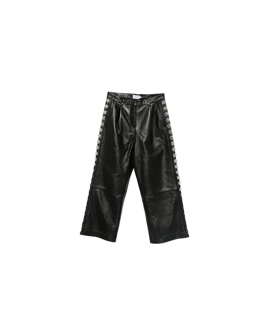 VAQUERA Black Studded Leather Trousers Vaq10P001"