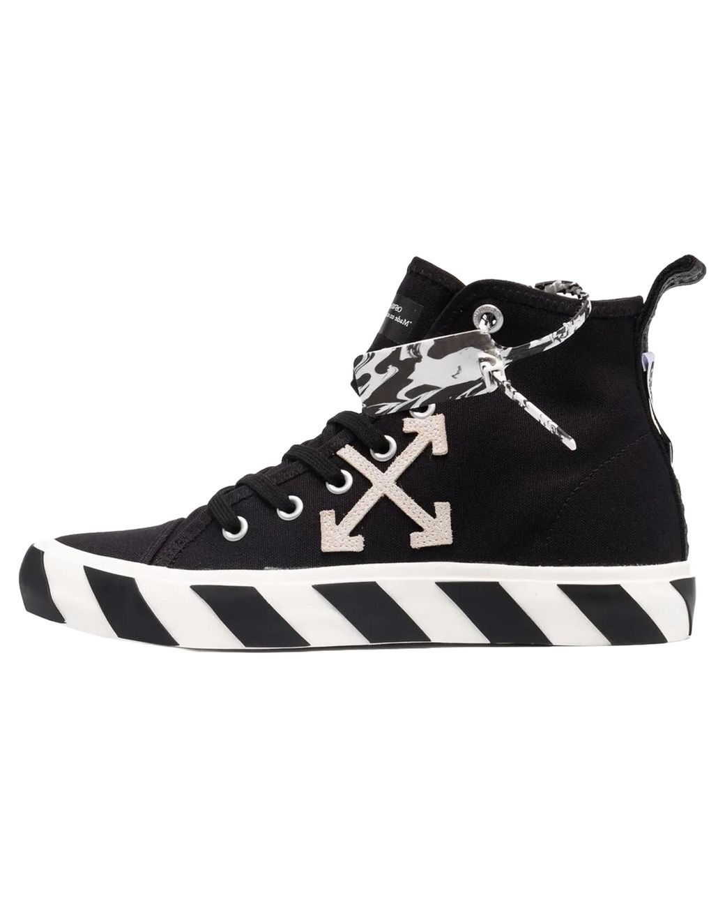 Off-White c/o Virgil Abloh Black Vulcanised Mid Top Omia119F21Fab001 1001" for men