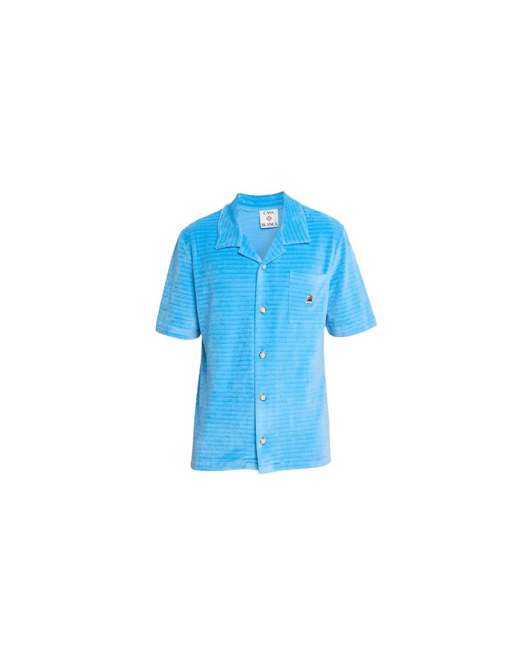 Casablanca Blue Velour Ss Shirt Mpf25 Jtp 384 01" for men