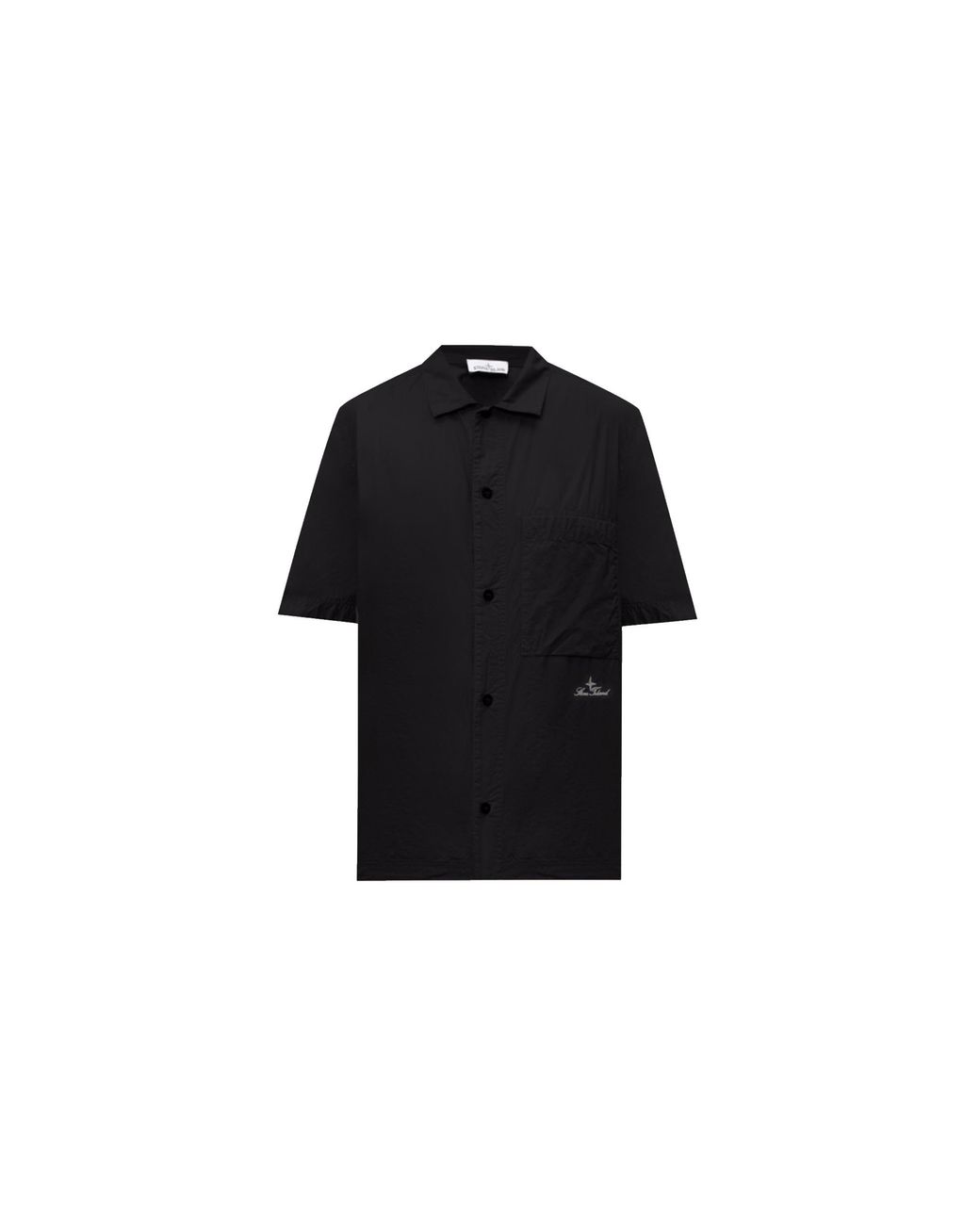 Stone Island Black Straight Cut Shirt L1S1511000 06S0168 V0029" for men