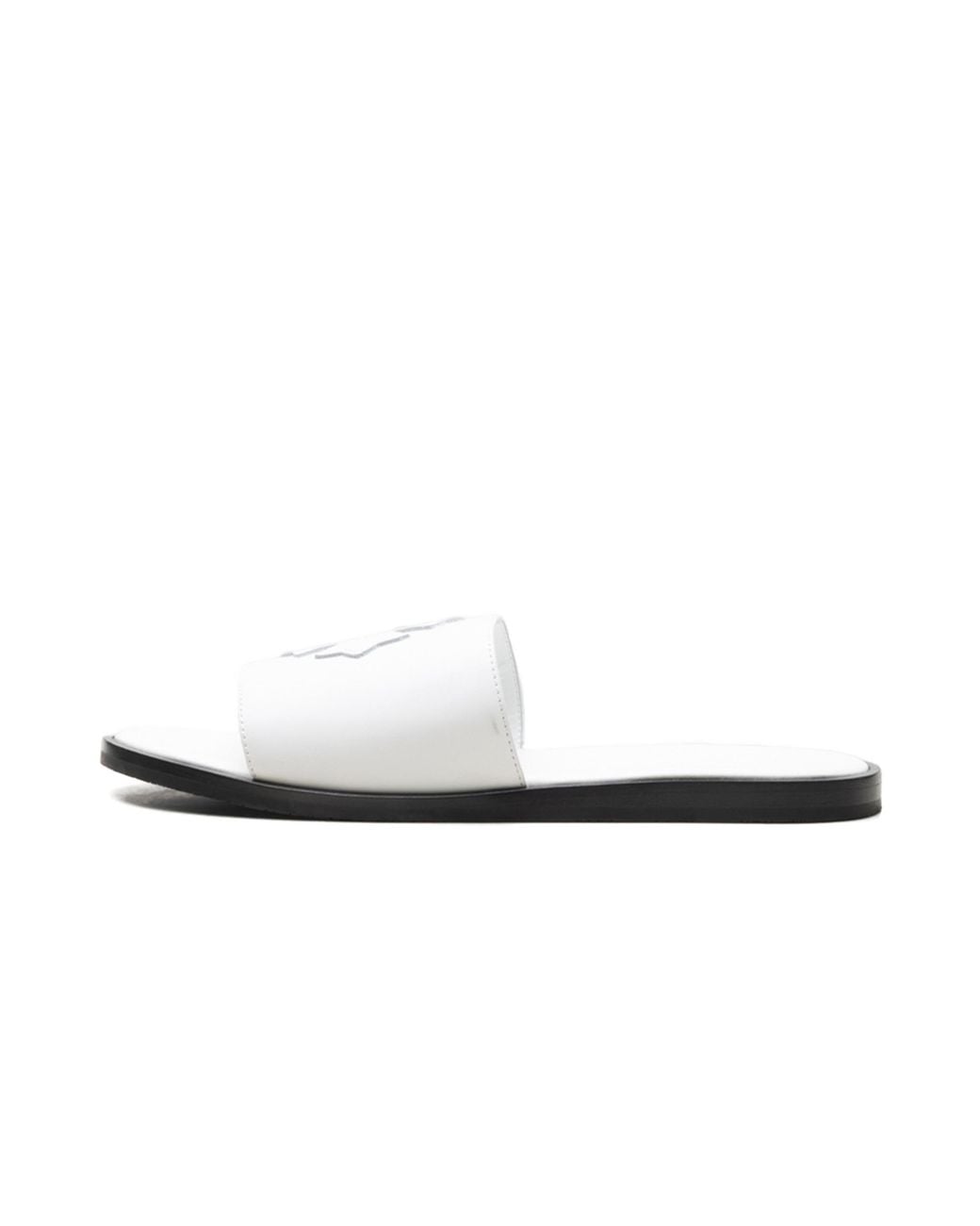 Chrome Hearts Black Leather Slides Chrm0967" for men
