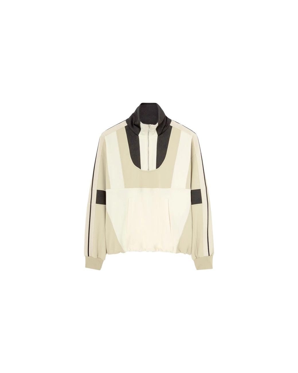 Palm Angels Black Cut Anorak Panelled Half-Zip Track Jacket "Butter/ Pwbd044E23Fab0010410" for men
