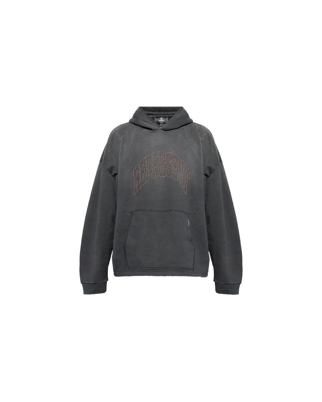 Represent Black Embellished Hoodie "Stained" Mlm100437"