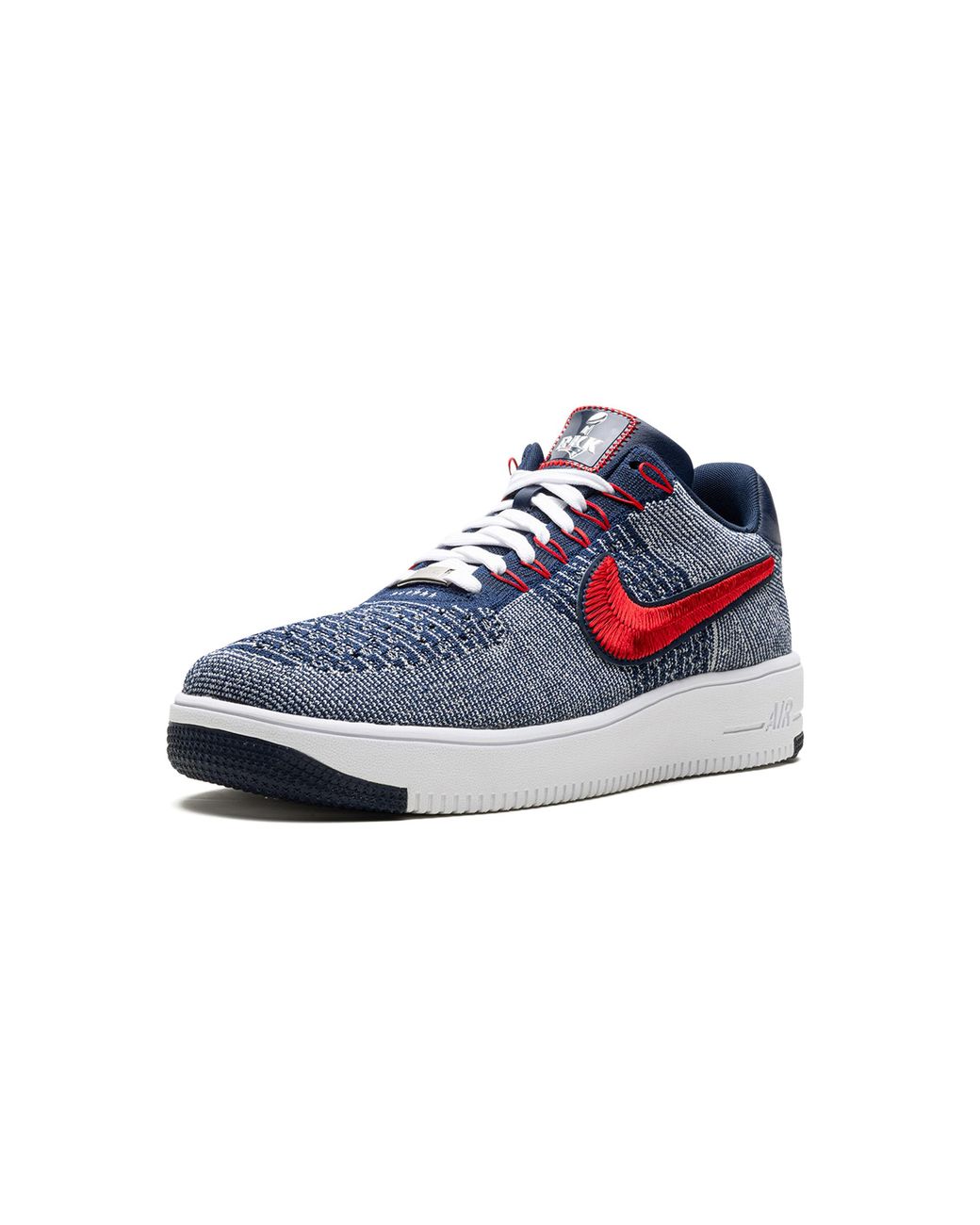Nike Blue Air Force 1 Ultra Flyknit Low "Patriots Robert Kraft Wolf" Fv4079 012" for men