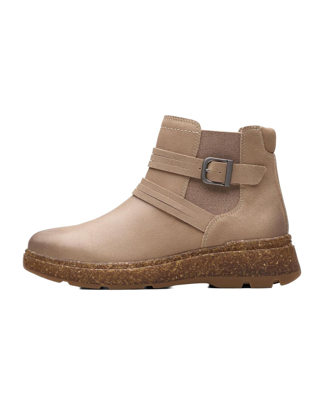 Clarks Brown Noralyn Strap Boot "Light Taupe Suede" 26180100"