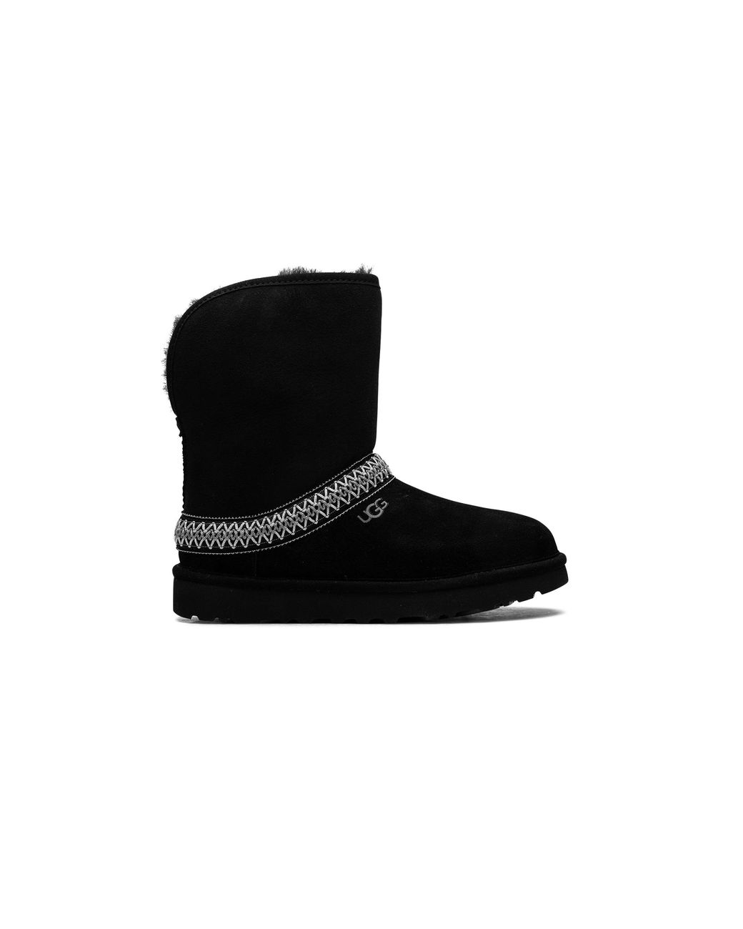 Ugg Black Classic Short Crescent Boot 1161770 Blk"